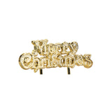 Merry Christmas Motto Cake Toppers Gold Bulk