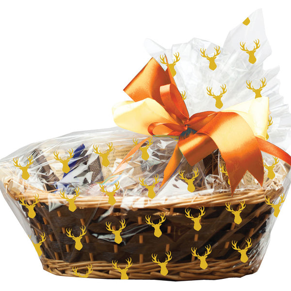 Gold Stags Cello Basket Bags with Twist Ties