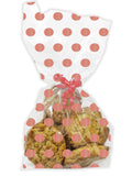 Rose Gold Polka Dot Cello Treat Bags with Twist Ties