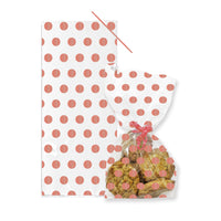 Rose Gold Polka Dot Cello Treat Bags with Twist Ties