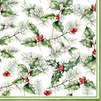 Tiflair Holly & Mistletoe Lunch Napkins 3 ply