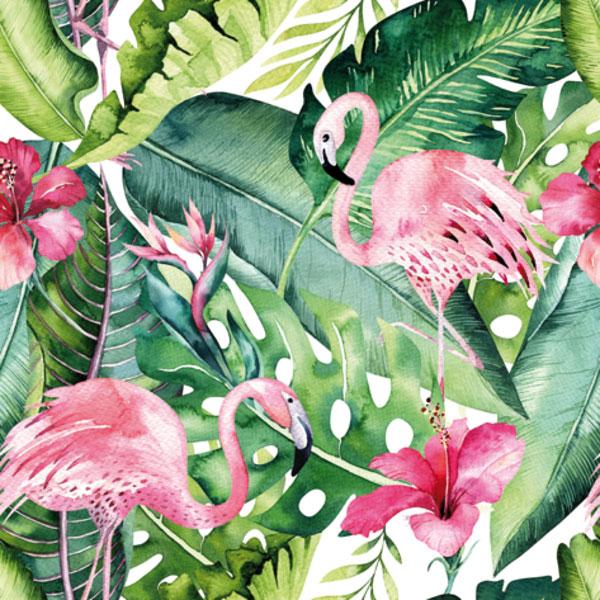 Tiflair Flamingo & Hibiscus Lunch Napkins 3 ply