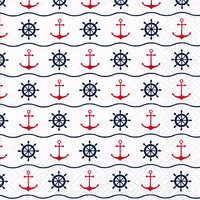 Tiflair Nautical Anchor and Wheel Print Lunch Napkins 3 ply