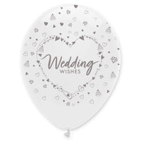 Wedding Wishes Latex Balloons Pearlescent All Round Print