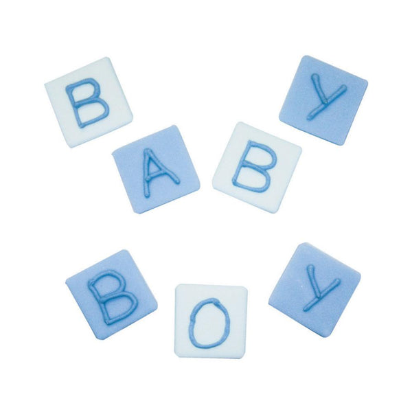 Baby Boy Blocks Sugar Toppers