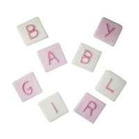 Baby Girl Blocks Sugar Toppers