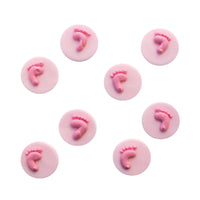 Mini Baby Footprints Sugar Toppers Pink