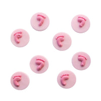 Mini Baby Footprints Sugar Toppers Pink