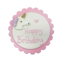 Unicorn Happy Birthday Sugar Plaque