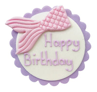 Mermaid Tail Happy Birthday Sugar Plaque