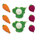 Vegetable Patch Sugar Toppers Cauliflower, Carrot, Radish