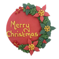 Festive Foliage Plaque Sugar Topper