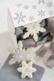 Silver Snowflake Square Treat Boxes with Window Foil