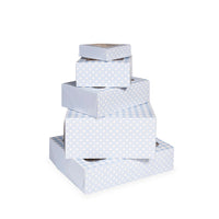 Blue Gingham Square Treat Boxes with Window